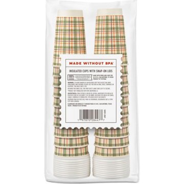 H-E-B 16 oz Insulated Coffee Cups with Snap-On Lids Fall Edition , 20 ct