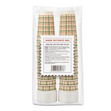 H-E-B 16 oz Insulated Coffee Cups with Snap-On Lids Fall Edition , 20 ct