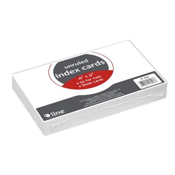 C-Line Unruled Index Cards, 50 ct, 4" x 6"