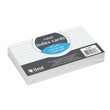 C-Line Ruled Index Cards, 100 ct, 3" x 5"