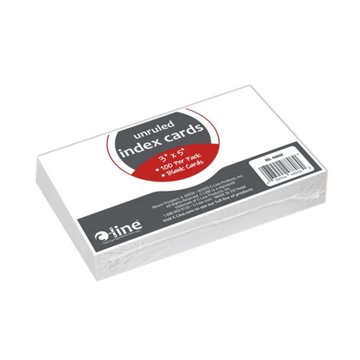 C-Line Unruled Index Cards, 100 ct, 3" x 5"