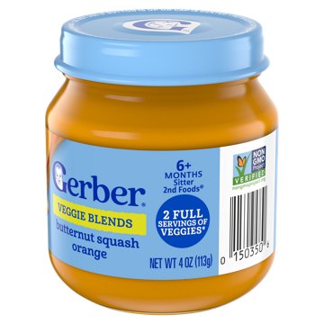 Gerber Veggie Blends Stage 2 Baby Food - Butternut Squash & Orange
