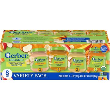 Gerber Organic Stage 1 Baby Food - Fruit & Veggie Favorites Variety Pack
