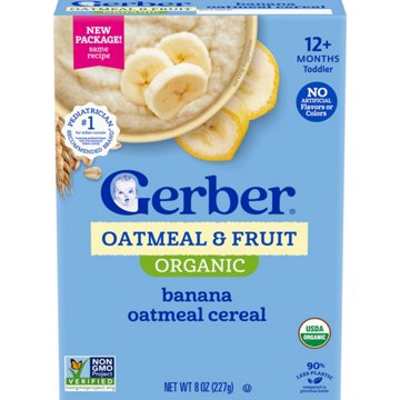 Gerber Organic Toddler Oatmeal & Fruit - Banana Oatmeal Cereal