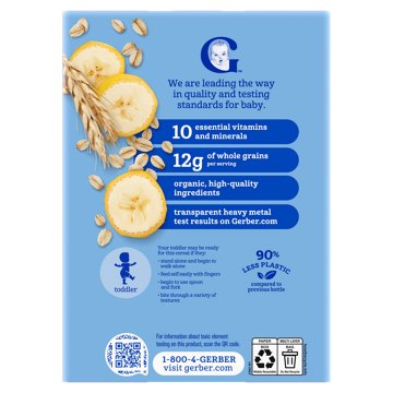 Gerber Organic Toddler Oatmeal & Fruit - Banana Oatmeal Cereal