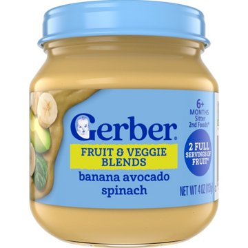 Gerber Fruit & Veggie Blends 2nd Baby Foods - Banana Avocado Spinach