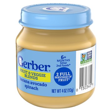 Gerber Fruit & Veggie Blends 2nd Baby Foods - Banana Avocado Spinach