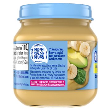 Gerber Fruit & Veggie Blends 2nd Baby Foods - Banana Avocado Spinach