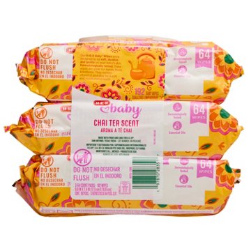 H-E-B Baby Wipes - Chai Tea Scent, 3 pk