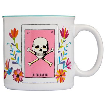 Loteria Don Clemente La Calavera (Skull) Stoneware Coffee Mug, 22 oz