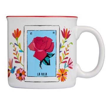 Loteria Don Clemente La Rosa (Rose) Stoneware Coffee Mug, 22 oz