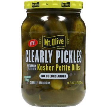 Mt. Olive Clearly Pickles Kosher Petite Dills, 16 oz