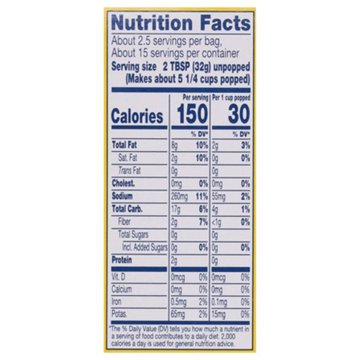 SKINNYPOP Microwavable Popcorn - Butter, 6 ct