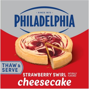 Philadelphia Strawberry Swirl Cheesecake