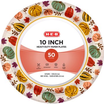 H-E-B 10 in Seasonal Fall Paper Plates