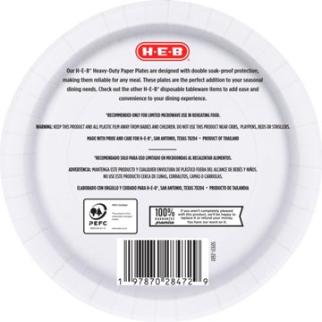 H-E-B 10 in Seasonal Fall Paper Plates