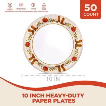 H-E-B 10 in Texas Fall Paper Plates, 50 ct
