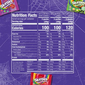 Skittles Gummies Mix Halloween Fun Size Bag