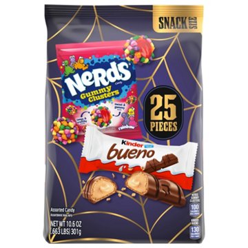 Nerds And Kinder Bueno Assorted Halloween Candy Snack Size Bag