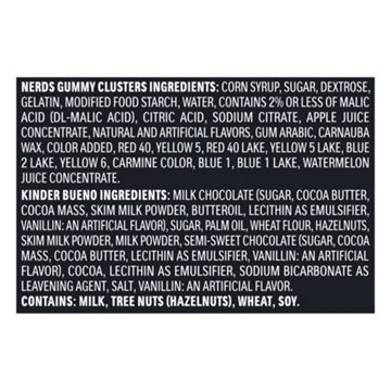 Nerds And Kinder Bueno Assorted Halloween Candy Snack Size Bag