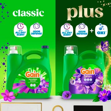 Gain Plus Liquid Laundry Detergent, 129 Loads - Moonlight Breeze Scent