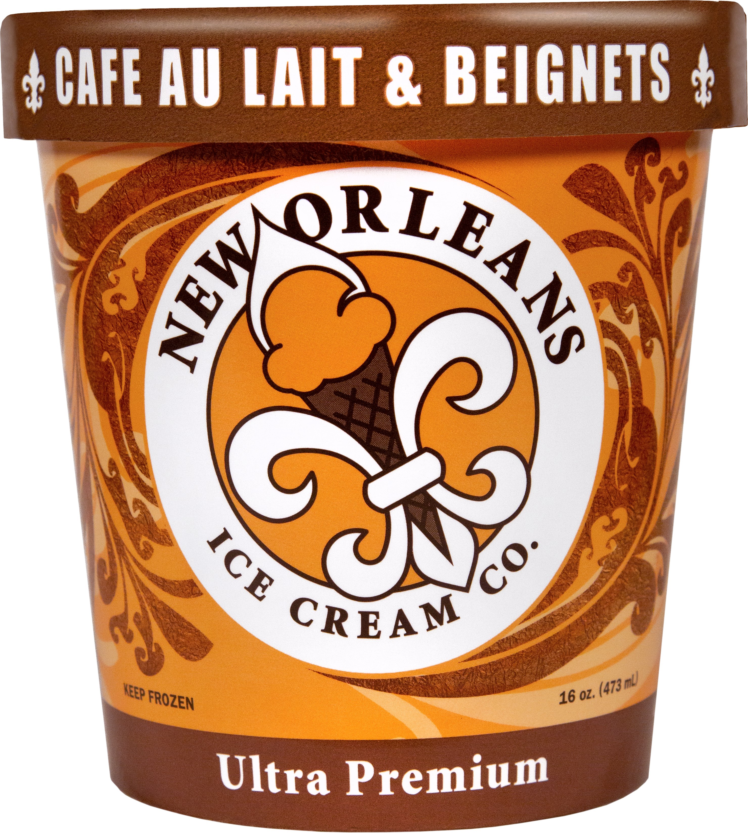 New Orleans Ice Cream Cafe Au Lait & Beignets Ice Cream, 1 pt