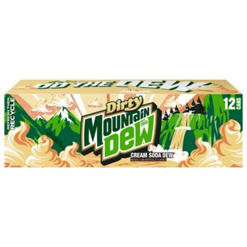 Mountain Dew Dirty Dew Cream Soda Soft Drink 12 pk Cans