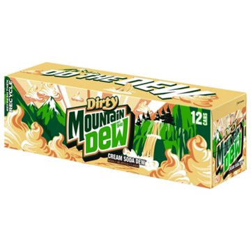 Mountain Dew Dirty Dew Cream Soda Soft Drink 12 pk Cans