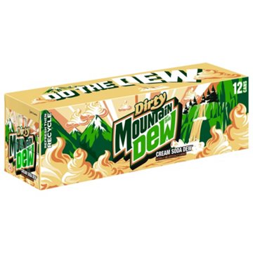 Mountain Dew Dirty Dew Cream Soda Soft Drink 12 pk Cans