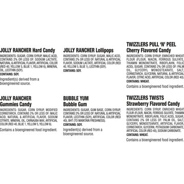 Bubble Yum, Jolly Rancher And Twizzlers Assorted Fruit Flavored Halloween Candy Bulk Bag