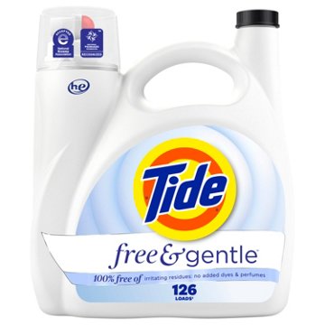 Tide Free & Gentle Liquid Laundry Detergent, 126 Loads - Unscented