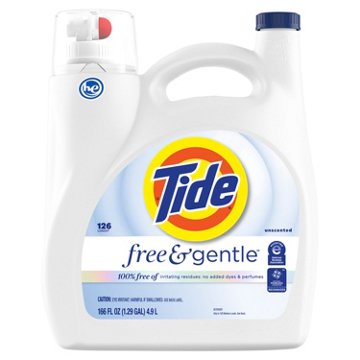 Tide Free & Gentle Liquid Laundry Detergent, 126 Loads - Unscented
