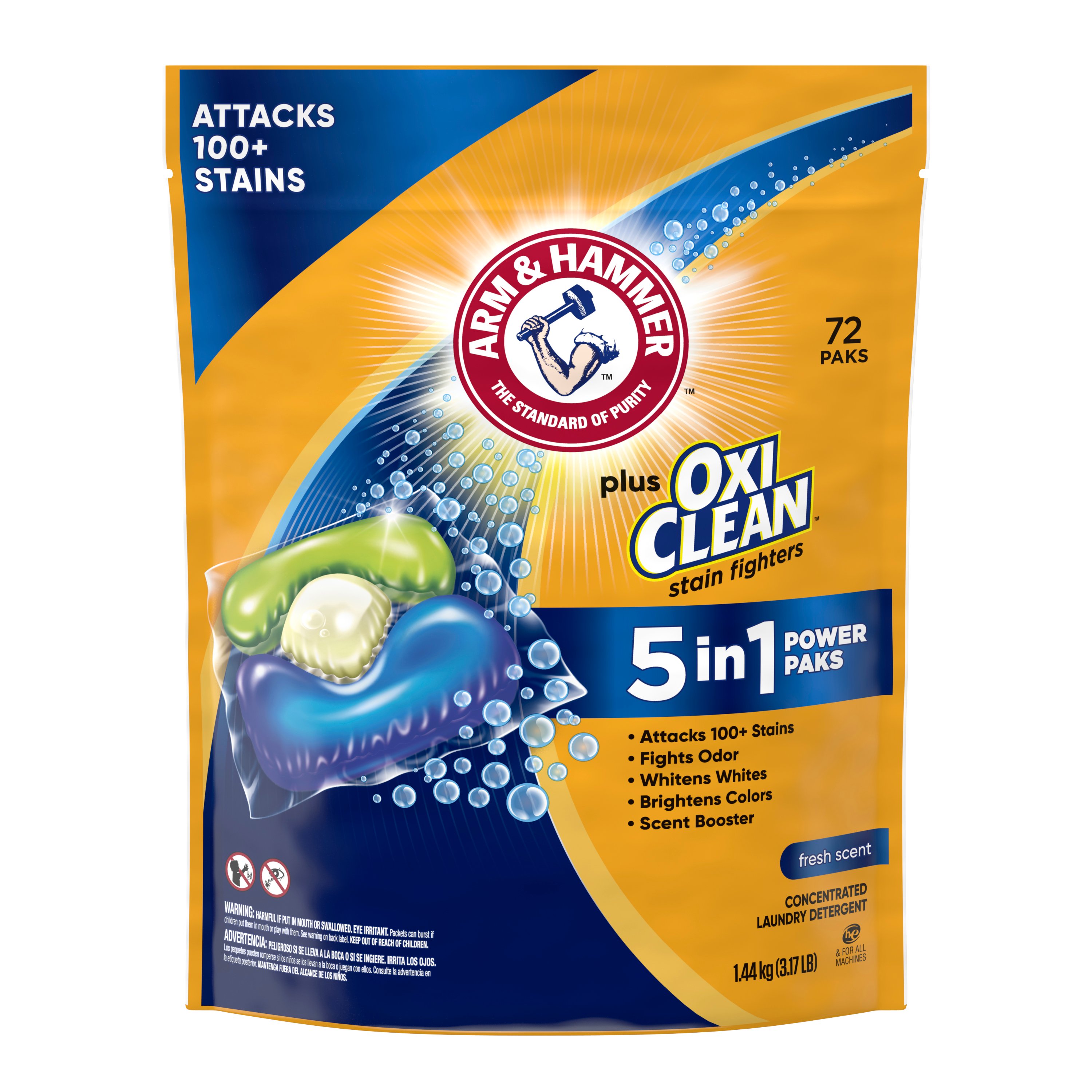 Arm & Hammer Power Paks Oxi Clean Laundry Detergent - Fresh Scent ...