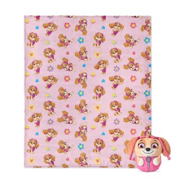 Paw Patrol Flowers Skye Hugger Pillow & Silk Touch Throw Blanket Set, 2 pc