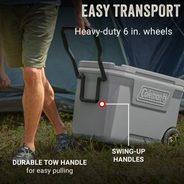 Coleman Classic Wheel Cooler - Gray, 62 qt