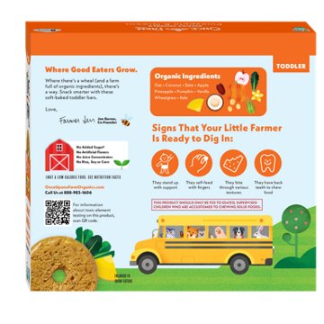 Once Upon a Farm Smart Wheels Organic Toddler Soft Baked Bars - Pineapple & Greens