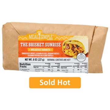 Meal Simple by H-E-B The Brisket Sunrise Breakfast Burrito - Brisket, Egg & Cheese (Sold Hot)
