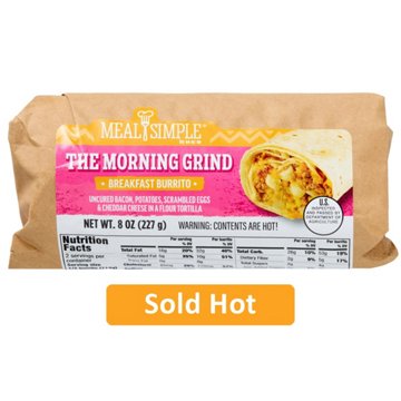 Meal Simple by H-E-B The Morning Grind Breakfast Burrito - Bacon, Egg & Cheese (Sold Hot)