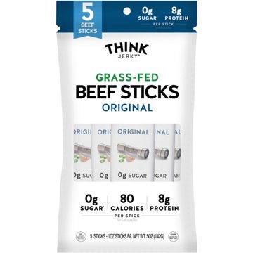 Think Jerky 8g Protein Original Grass Fed Beef Sticks