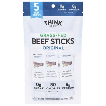 Think Jerky 8g Protein Original Grass Fed Beef Sticks