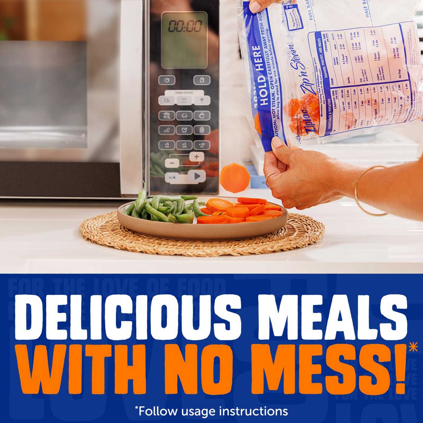 Ziploc Zip’n Steam Food Steamer Bags, Seal Top Closure; image 3 of 8