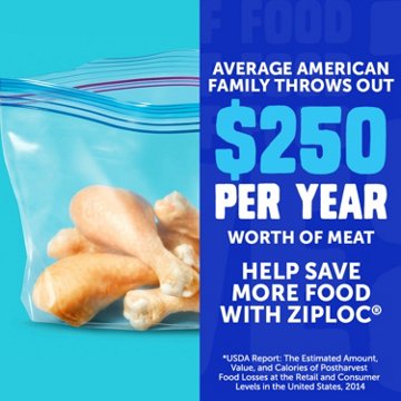 Ziploc Freezer Half Gallon Storage Bags, Grip ’n Seal Technology, 40 ct