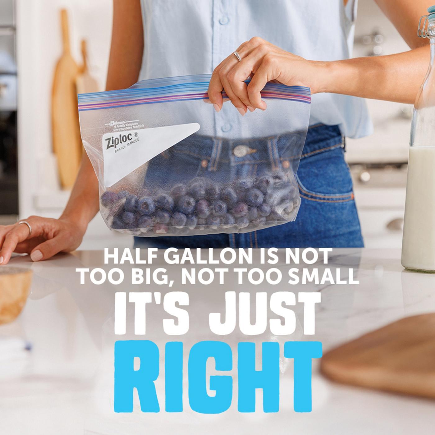 Ziploc Freezer Half Gallon Storage Bags, Grip ’n Seal Technology; image 6 of 7