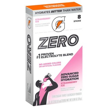 Gatorade Zero Sugar Advanced Hydration Stick Packs - Strawberry Ice, 8 ct