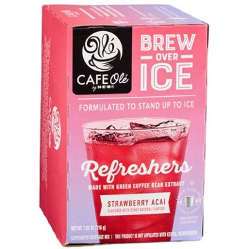 CAFE Olé by H-E-B Brew Over Ice Strawberry Acaí Refreshers Single Serve Cups
