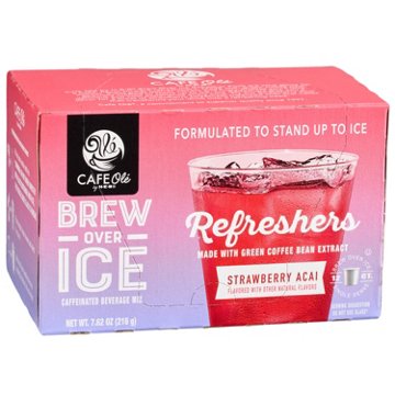 CAFE Olé by H-E-B Brew Over Ice Strawberry Acaí Refreshers Single Serve Cups