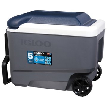 IGLOO MaxCold Latitude Roller Cooler - Carbonite, 40 qt