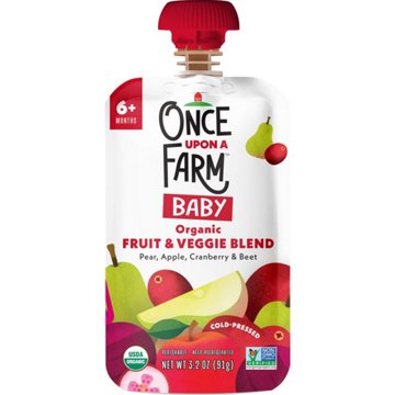 Once Upon a Farm Organic Fruit & Veggie Blend Baby Pouch - Pear Apple Cranberry & Beet