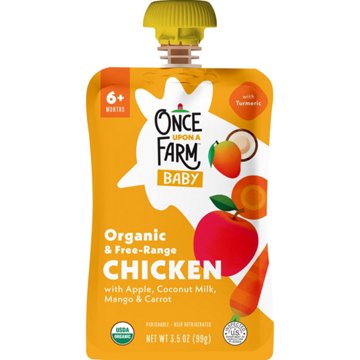 Once Upon a Farm Organic & Free Range Chicken Baby Pouch with Apple & Coconut Milk