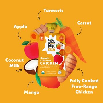 Once Upon a Farm Organic & Free Range Chicken Baby Pouch with Apple & Coconut Milk